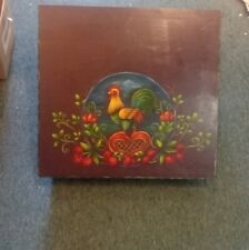 Prateleira de cozinha vintage galo grande prateleira quadrada pintada à mão, usado comprar usado  Enviando para Brazil