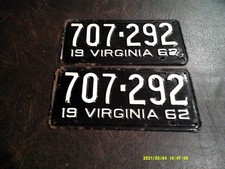 1962 virginia license for sale  Catlett