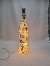 Abajur de garrafa de vinho libélula pintado à mão vitral iluminado aparência rolha de cortiça  comprar usado  Enviando para Brazil