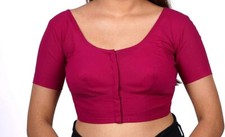 Blusa saree de algodão sólido feita à mão indiana, uso diário, roupas de festa, roupas universitárias, usado comprar usado  Enviando para Brazil