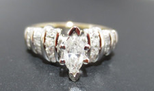 Anel de noivado de diamante 14K 2TONE MARQUESA 0,75 tcw tamanho 8,75 5,10 gramas (AI-1281) comprar usado Anel de noivado de diamante 14K 2TONE MARQUESA 0,75 tcw tamanho 8,75 5,10 gramas (AI-1281) comprar usado  Enviando para Brazil