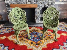 Cadeiras de metal para jardim para casa de bonecas - 1:12, usado comprar usado  Enviando para Brazil