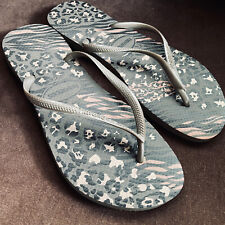 Usado, Novo Havaianas Slim Metálico Cinza África Selva Tropical Animal Print 11/12 EUA comprar usado  Enviando para Brazil
