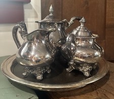 Juego de té plateado, Reed & Barton Regent Sugar & Creamer, tetera EPCA Bristol segunda mano  Embacar hacia Mexico
