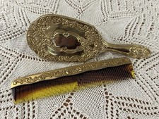 Cepillo y peine vintage tono dorado segunda mano  Embacar hacia Mexico