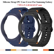 Silikon Armband mit PC Schutzhülle für Samsung Galaxy Watch 7/6/5/4/FE 40mm/44mm comprar usado  Enviando para Brazil