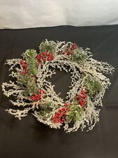 Grinalda de Natal de azevinho de neve cristal brilhante artificial 20 polegadas comprar usado  Enviando para Brazil