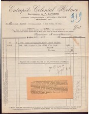 Invoice holma colonial d'occasion  Expédié en Belgium