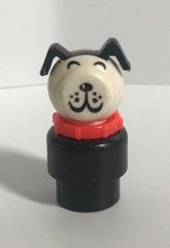 Vintage Fisher Price Little People Ulica Sezamkowa LUCKY DOG, Czarny, Biały, Czerwony na sprzedaż  Wysyłka do Poland