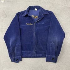 Jaqueta de veludo azul vintage anos 70 FFA Kansas tamanho 40 EUA ponto corrente comprar usado  Enviando para Brazil