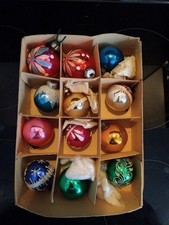 Vintage christmas baubles for sale  BURY