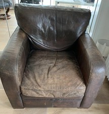 Brown leather armchair for sale  SEVENOAKS