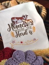 Conjunto de 2 panos de prato de crochê novilha/rebanho/fazenda/toalha de prato bordada/EUA/Novo🐄 comprar usado  Enviando para Brazil
