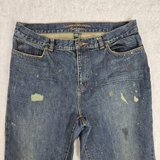 Ralph Lauren Jeans Co. Feminino Pintura Splatter Boot Cut Lavagem Escura Designer Denim 12 comprar usado  Enviando para Brazil