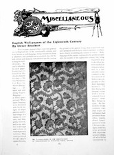 Papéis de parede ingleses antigos vintage com estampa The XVIIIenth CenturyPages 1918 comprar usado  Enviando para Brazil