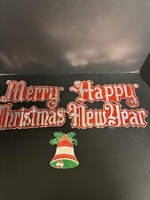 Vitnage Troquelado Papel Aluminio Repujado Feliz Navidad Feliz Año Nuevo y Campana segunda mano  Embacar hacia Argentina