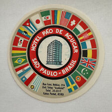 Etiqueta de bagagem de viagem vintage São Paulo Brasil brasileiro Hotel Pao de Acucar, usado comprar usado  Enviando para Brazil