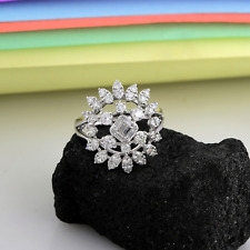 Anel aglomerado de diamante baguete CVD cultivado em laboratório 1,60 quilates ouro branco 18k sólido comprar usado  Enviando para Brazil