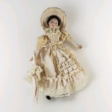 Muñeca de porcelana vintage miniatura victoriana vestida 6" segunda mano  Embacar hacia Mexico
