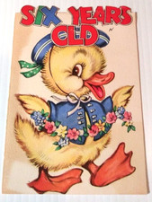 Cartão Gibson Pato Vintage Feliz Aniversário Seis Anos 1948 Truques comprar usado  Enviando para Brazil