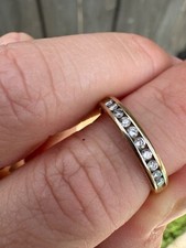 Anel de pulseira de ouro amarelo 14k canal de diamante. 1/4 ctw, 2,83 gramas, tamanho 6,25 comprar usado  Enviando para Brazil
