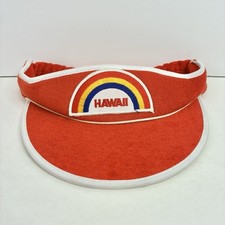 Boné chapéu viseira praia verão bordado arco-íris vintage havaiano vermelho *LEIA* comprar usado  Enviando para Brazil