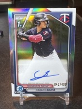 2024 Bowman - Chrome Prospect autógrafos Carlos Silva #CPA-CSI refrator /499 comprar usado  Enviando para Brazil