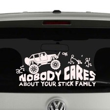 Adesivo de vinil Rock Crawling SUV Nobody Cares About Your Stick Figure Family comprar usado  Enviando para Brazil