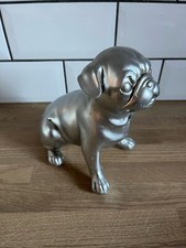 Silver pug sculpture for sale  NORWICH