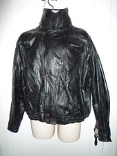 Black leather bomber for sale  Salem