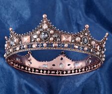 Usado, Tiara rainha estilo barroco austríaco contas de strass pérola falsa coroa cabelo T894 comprar usado  Enviando para Brazil