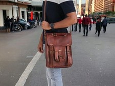 Incrível Bolsa de Couro Marrom Real Corpo Cruzado Nova Bolsa Transversal Genuína Satchel comprar usado  Enviando para Brazil