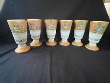 Juego 6 Le Tallec Dorado Taza Con Pájaros & Butterfiles Porcelana Pintado France comprar usado  Enviando para Brazil