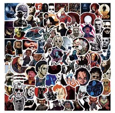 Adesivos de filme de terror 50pk mix suspense assustador assassino adesivos aleatórios comédia escura comprar usado  Enviando para Brazil