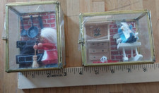 2 mini vitrine de diorama de vidro bronze senhora (fogão a lenha de cozinha) e leitura de mouse comprar usado  Enviando para Brazil