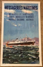 Affiche messageries maritimes d'occasion  Marseille I