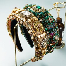 Argola de cabelo de strass brilhante aba larga faixa de cabeça feminina acessórios para chapéus de casamento comprar usado  Enviando para Brazil