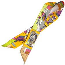 Extremamente lindo cachecol Hermes cachecol de fita de seda HERMES GRAND THEATRE NOUVEAU, usado comprar usado  Enviando para Brazil