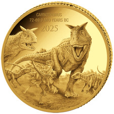 Goldmünze carnotaurus prehist gebraucht kaufen  Erftstadt