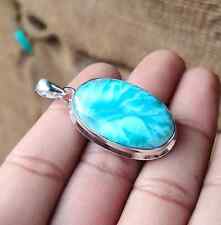 Lindo pingente de pedra preciosa Larimar prata esterlina 925 feito à mão MK*, usado comprar usado  Enviando para Brazil