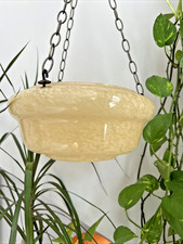 Pingente apanhador de moscas de vidro amarelo manchado luz de teto sombra Plafonnier Art Deco, usado comprar usado  Enviando para Brazil