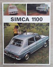 Simca 1100 brochure for sale  BOURNE