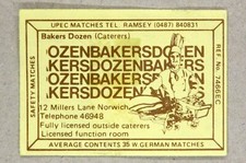 Matchbox label upec for sale  EASTBOURNE