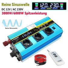 3000W 6000W 12V na 230V Czysta sinusoida Falownik Przetwornica napięcia 4USB 3AC, używany na sprzedaż  Wysyłka do Poland