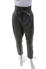 Calça BB Dakota feminina bolsa de papel cintura couro sintético perna reta cinza tamanho 6 comprar usado  Enviando para Brazil