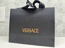 Versace 10"x8"x4" Preto Vazio PRESENTE DE COMPRAS Bolsa de Papel Logotipo para Bolsa ou Sapatos comprar usado  Enviando para Brazil