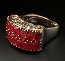 Anel de prata esterlina banda dupla rubi fileira dupla tamanho 9 Gems en Vogue, usado comprar usado  Enviando para Brazil