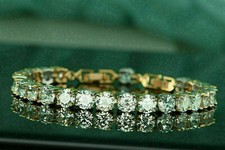 10Ct Moissanite Redonda Mujer Tenis Brazalete 14K Oro Amarillo Chapado comprar usado  Enviando para Brazil