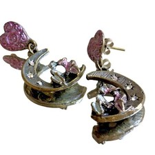 Crescent moon earrings for sale  Cross Plains