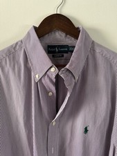 Camisa polo masculina listrada azul Ralph Lauren tamanho 17.5 32/33 comprar usado  Enviando para Brazil